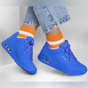 Skechers Street Uno Stand on Air Royal Blue Wedge Fashion Sneakers Women’s 6.5